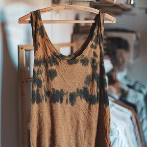 We The Free - Boho Rust Color Tie Dye Flowy Tank